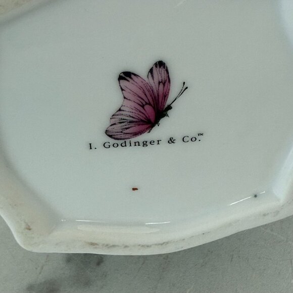 Godinger & Co Butterfly Garden Porcelain Teapot Gold Trim - 6-Cup Capacity - Picture 5 of 6